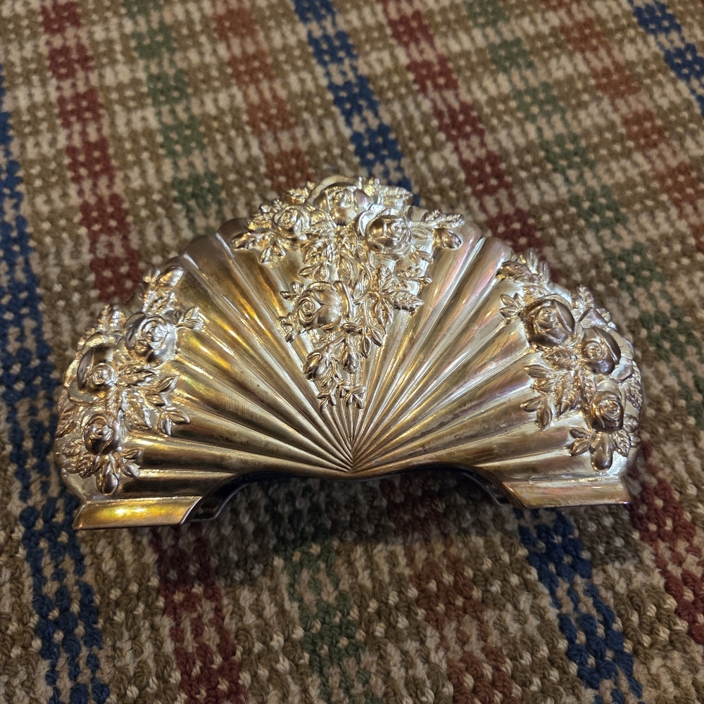 Royal Doulton Gold Plated Napkin Holder Old Country Roses Tableware Vintage RARE - Picture 12 of 13